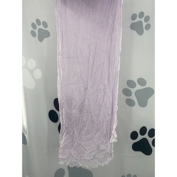 Calvin Klein NWT Chambray Woven Oblong Scarf Fringe Raw Ends Opan One Size New - Picture 7 of 12